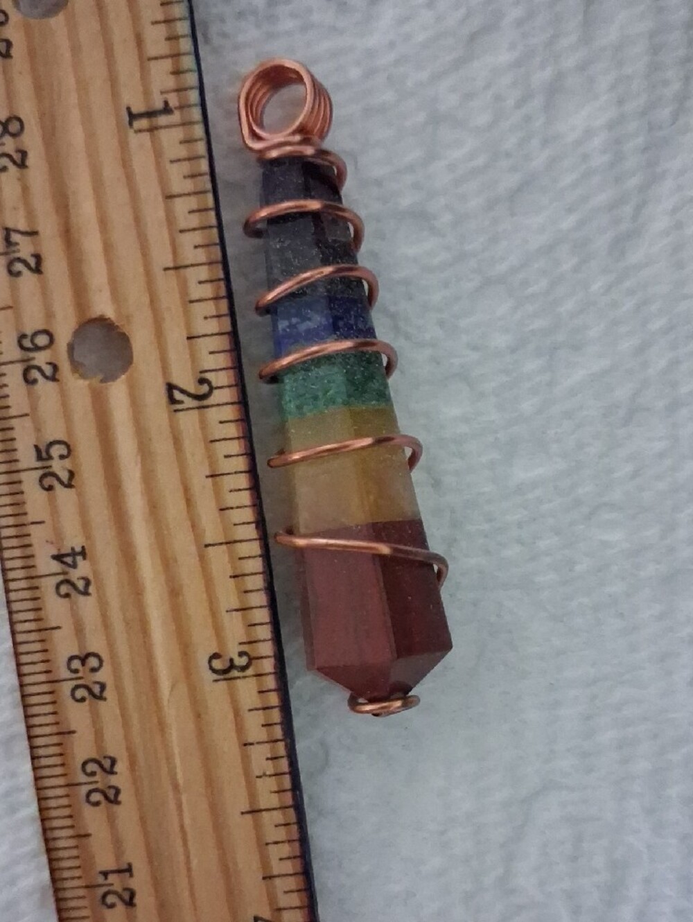 Chakra Layered Point Pendant in Copper - Multicolor